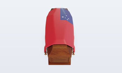 3d coffin Samoa flag rendering front view