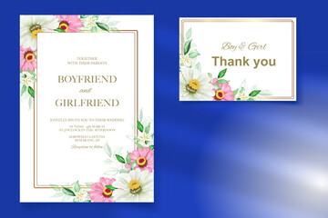 Fototapeta premium Elegant floral template wedding card