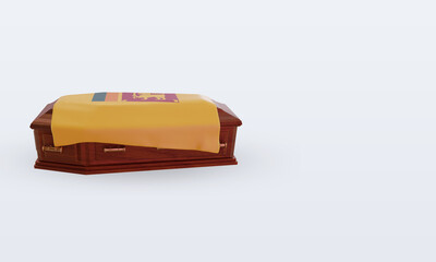 3d coffin Sri Lanka flag rendering left view