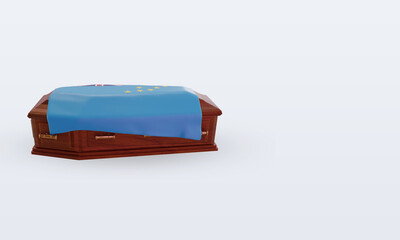 3d coffin Tuvalu flag rendering left view