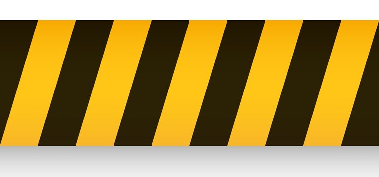 Warning Ribbon With Yellow Black Stripes. Barricade Tape