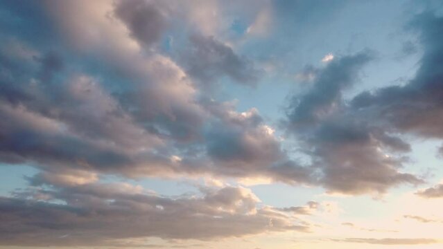 A beautiful sky time lapse with clouds after sunset