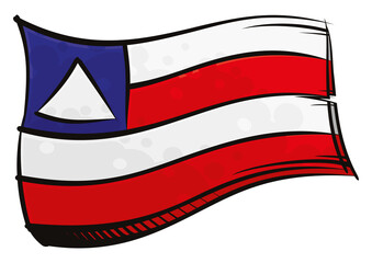 Painted Bahia flag waving in wind - 487784719