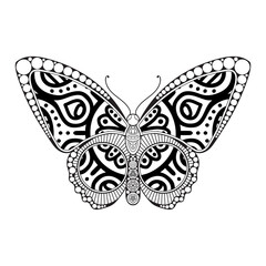 vector butterfly black and white element line art print design