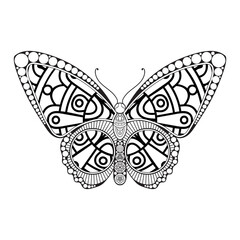 vector butterfly black and white element line art print design