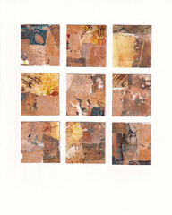 Texture, weathered, rugged, collage of monoprinted papers, nature inspired