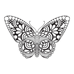 Plakat vector butterfly black and white element line art print design