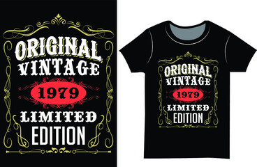 Vintage t-shirt design. Vintage original SVG craft  Birthday t-shirt design. Gift t-shirt design for women. 