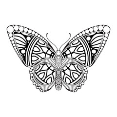 vector butterfly black and white element line art print design