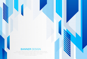 Blue and white vector banner template. Bright modern abstract vector design ideal for banner, Web sites, Promotion, Ad, social media, Vector illustration