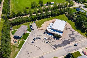 Aerial view of Warman, Saskatchewan on the Canadian Prairies