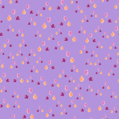 Vector seamless pattern with vase in flat style. Purple and pink color. For printing on fabric, for printing on paper, for fashion design.