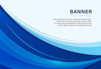 Blue and white vector banner template. Graphic design template bright modern abstract ideal for banner, web sites, promotion, ad, social media