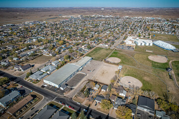Aerial view of Martensville in central Saskatchewan