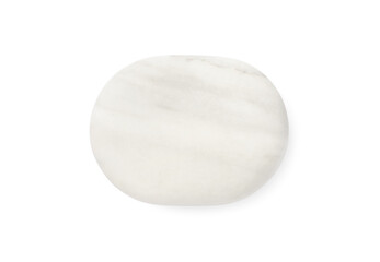 One marble stone isolated on white, top view