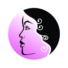 African American woman's face profile