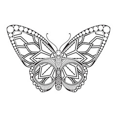 vector butterfly black and white element line art print design
