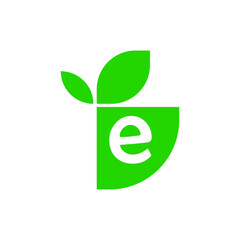 green eco icon, environmental logo, natural, health, fresh.