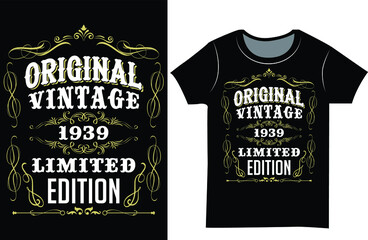 Vintage t-shirt design. Vintage original SVG craft  Birthday t-shirt design. Gift t-shirt design for women. 