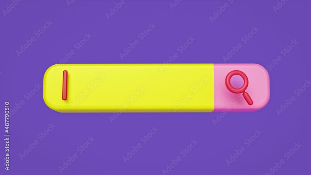 Poster simple search bar 3d loop animation