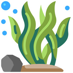 seaweed flat icon © draftphic