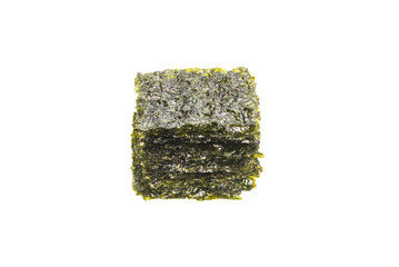 Tasty nori seaweed isolated on white.