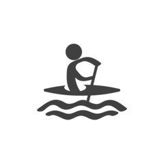 Kayak sprint sport vector icon