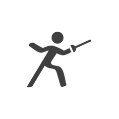 Fencing sport vector icon