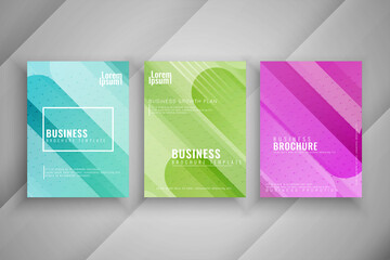 Elegant colorful geometric business brochure template set