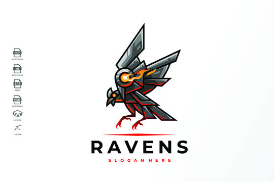 Modern Mecha Robotic Revans Logo Design Template