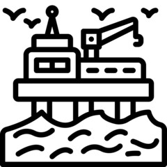 oil rig line icon