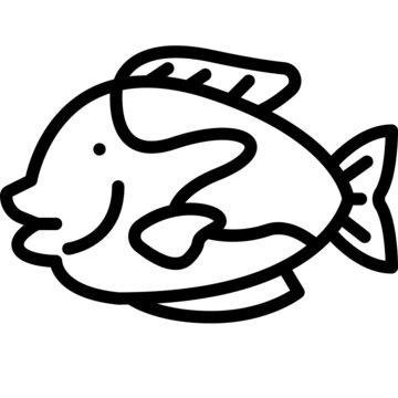 recommend clip art: blue tang fish line icon
