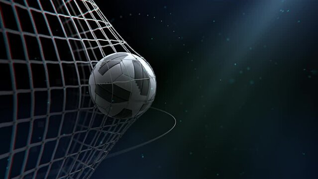 Soccer Football Ball  Hits net in slow motion Goal
