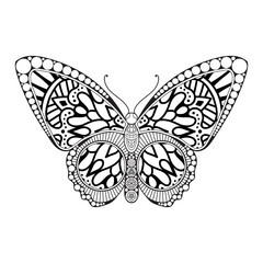 vector butterfly black and white element line art print design