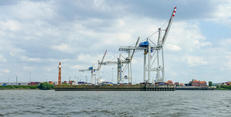 Fototapeta premium Container port in Hamburg