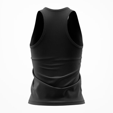 Women's Tank Top Mockup, Back View - 3D Illustration Isolated on White Background