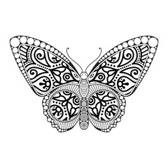 vector butterfly black and white element line art print design