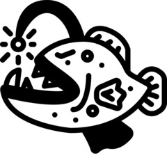 anglerfish solid line icon