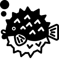 puffer fish solid line icon © draftphic