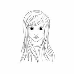 Beautiful female face line Arts