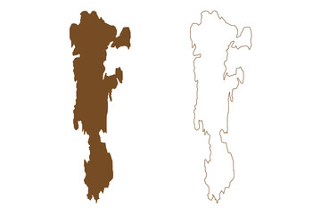 Tjome island (Kingdom of Norway) map vector illustration, scribble sketch Tjome map