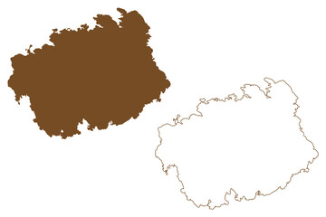 Selbjorn island (Kingdom of Norway) map vector illustration, scribble sketch Selbjorn map