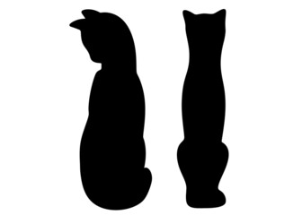 Elegant cats in a set. Vector image.