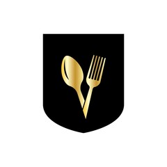 modern style design of Spoon and Fork logo vector illustration for cafe or restaurant and cooking business