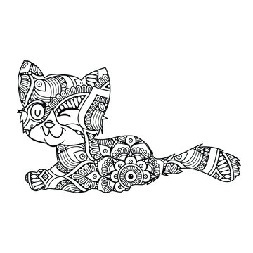 62 Collection Mandala Coloring Pages Cat  Latest HD