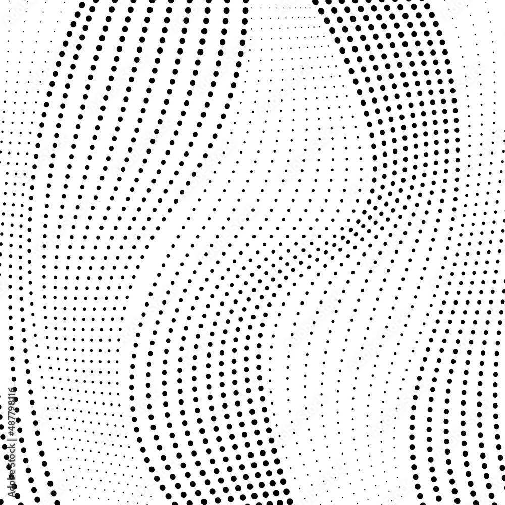 Aufkleber Abstract gradient dynamic wave of particles. gradient halftone dots background. Pop art template, texture.