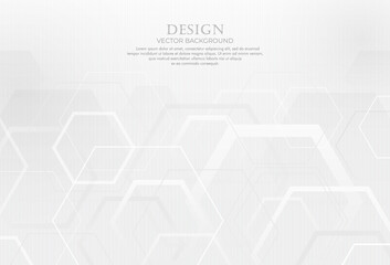 Abstract white and gray geometric hexagon design background. Geometric overlay elements modern with space for your text. You can use for ad, poster, template, banner. Vector illustration