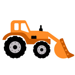 Construction Truck drawing. Kids Excavator truck icon. Vector illustration isolated.