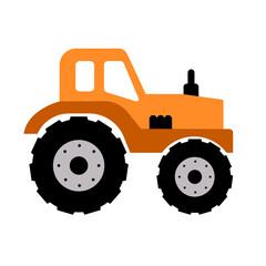 FarmTruck drawing. Kids Tractor icon. Vector illustration isolated.