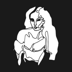 Woman illustration on black background